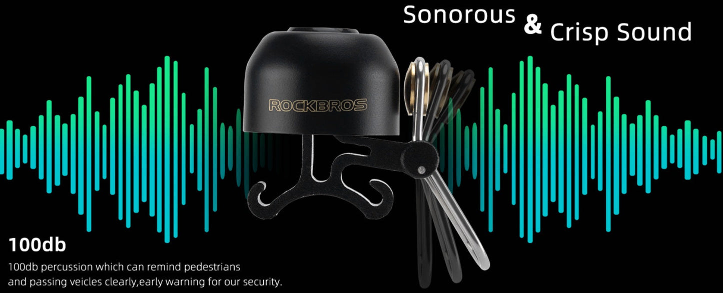 ROCKBROS Timbre de Bicicleta Manillar clásico, Bicicleta de montaña Retro Timbre de Bicicleta Timbre Fuerte Bicicleta Timbre de Bicicleta de Cobre para 22-34 mm