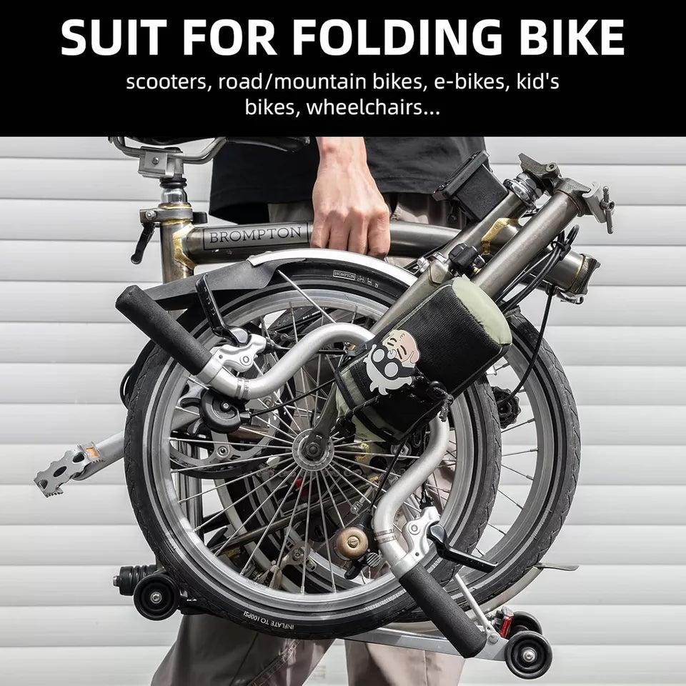 ROCKBROS Bolsa para botella de bicicleta Manillar con botella de agua con cordón de nailon