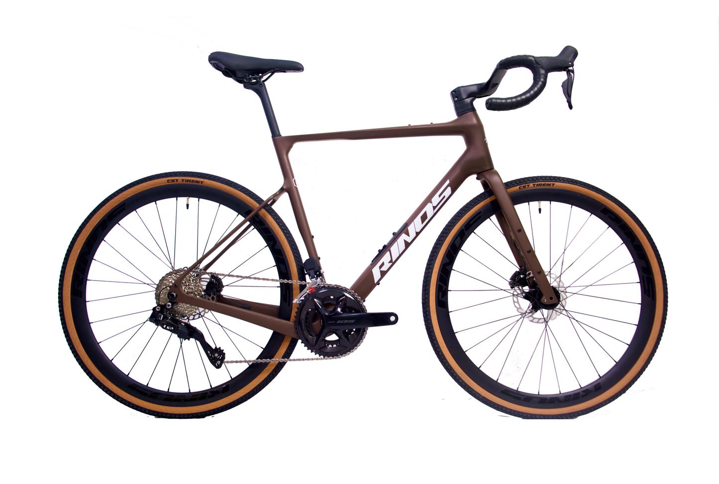 RINOS Bicicleta de gravel de carbono Sandman 8.0 700 C Shimano 105 Di2 R7150 24 velocidades
