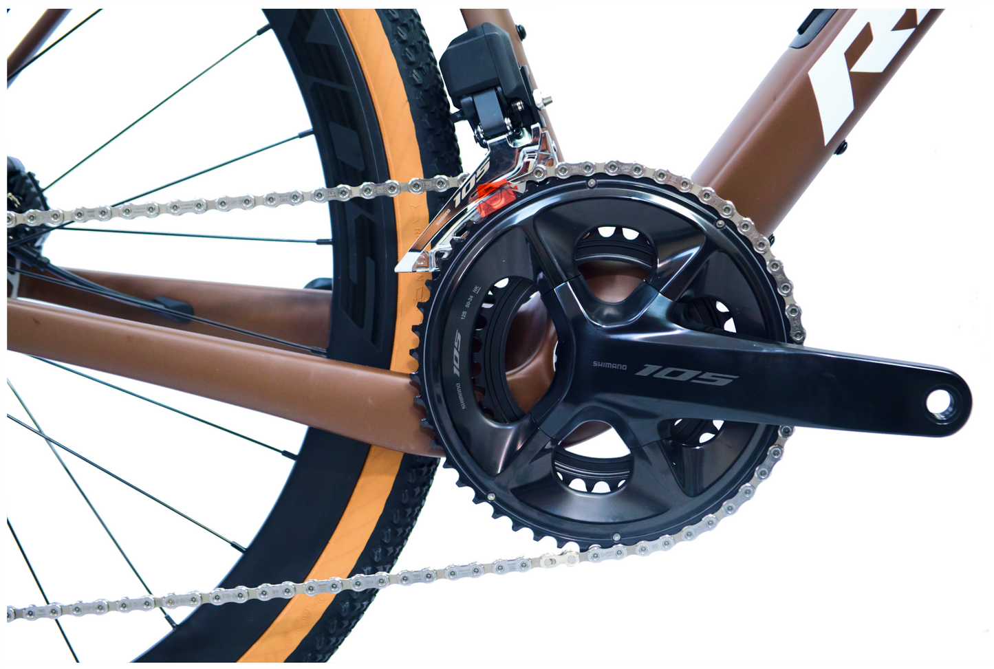 RINOS Bicicleta de gravel de carbono Sandman 8.0 700 C Shimano 105 Di2 R7150 24 velocidades