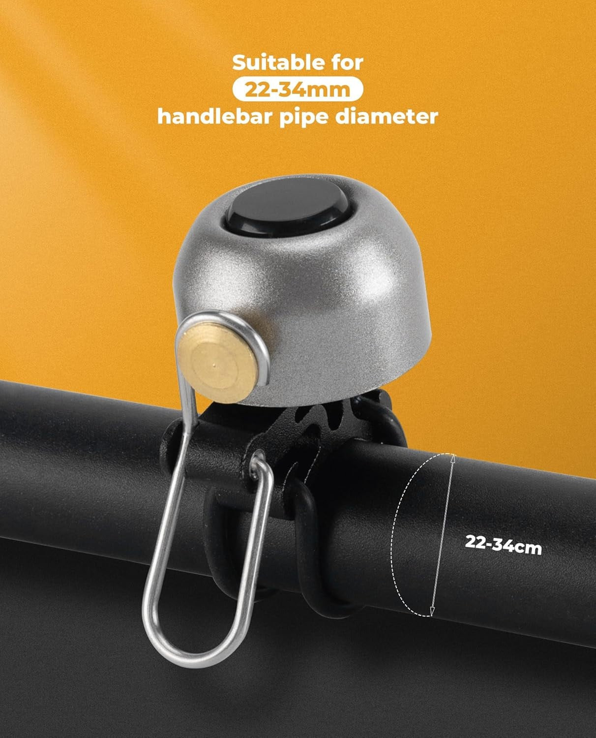 ROCKBROS Timbre de Bicicleta Manillar clásico, Bicicleta de montaña Retro Timbre de Bicicleta Timbre Fuerte Bicicleta Timbre de Bicicleta de Cobre para 22-34 mm