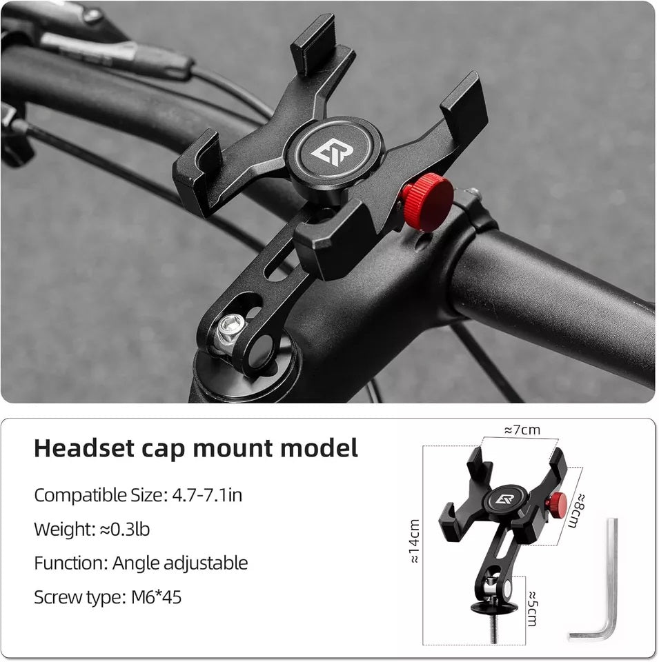Soporte para teléfono móvil de bicicleta ROCKBROS, soporte para teléfono con manillar para teléfono inteligente de 4,7-7,09 pulgadas