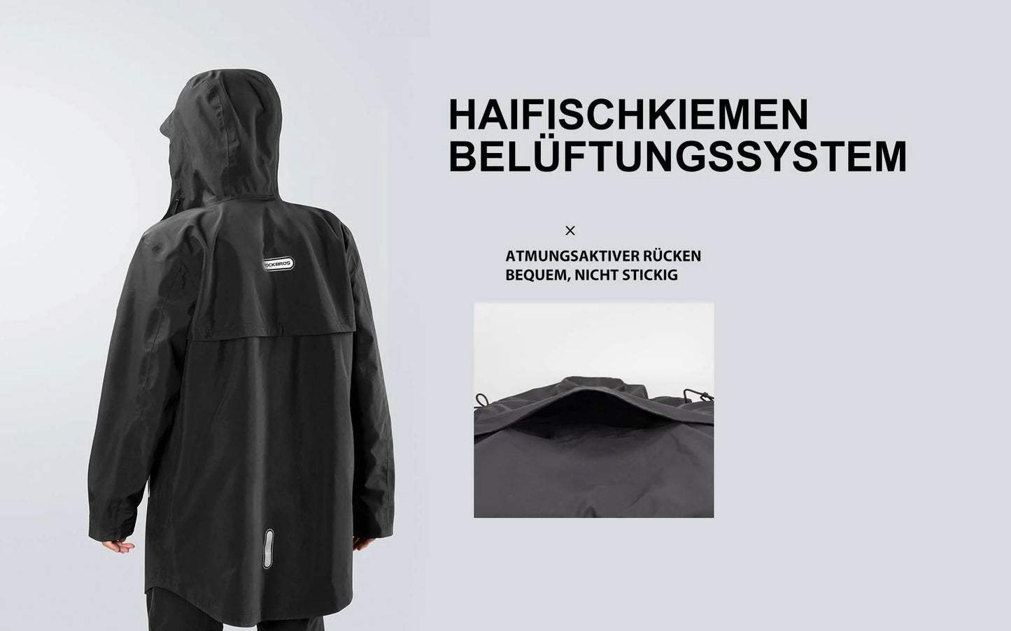 ROCKBROS Chubasquero Impermeable Cortaviento Mujer Hombre
