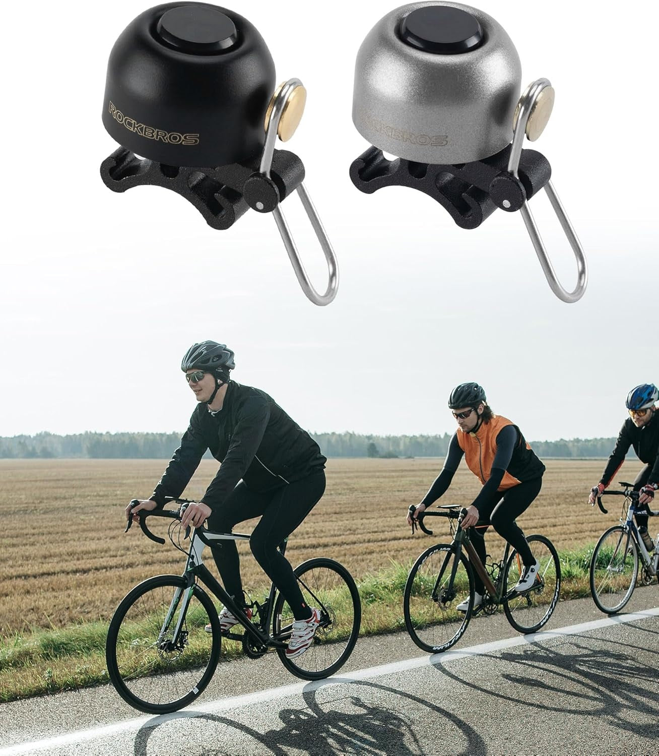ROCKBROS Timbre de Bicicleta Manillar clásico, Bicicleta de montaña Retro Timbre de Bicicleta Timbre Fuerte Bicicleta Timbre de Bicicleta de Cobre para 22-34 mm
