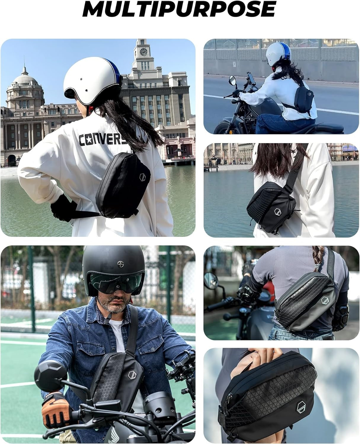 Bolso de hombro ROCKBROS bolso de cinturón de bicicleta bolso multifunción motocicleta