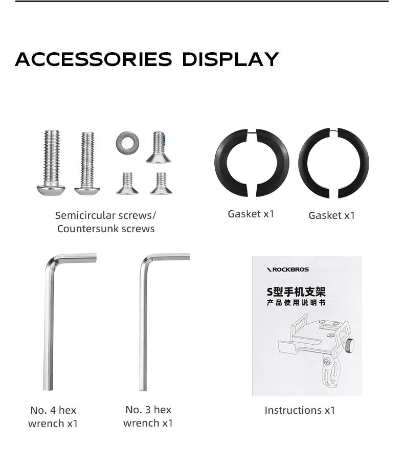 Soporte para teléfono móvil de bicicleta ROCKBROS, soporte para teléfono con manillar para teléfono inteligente de 4,7-7,09 pulgadas