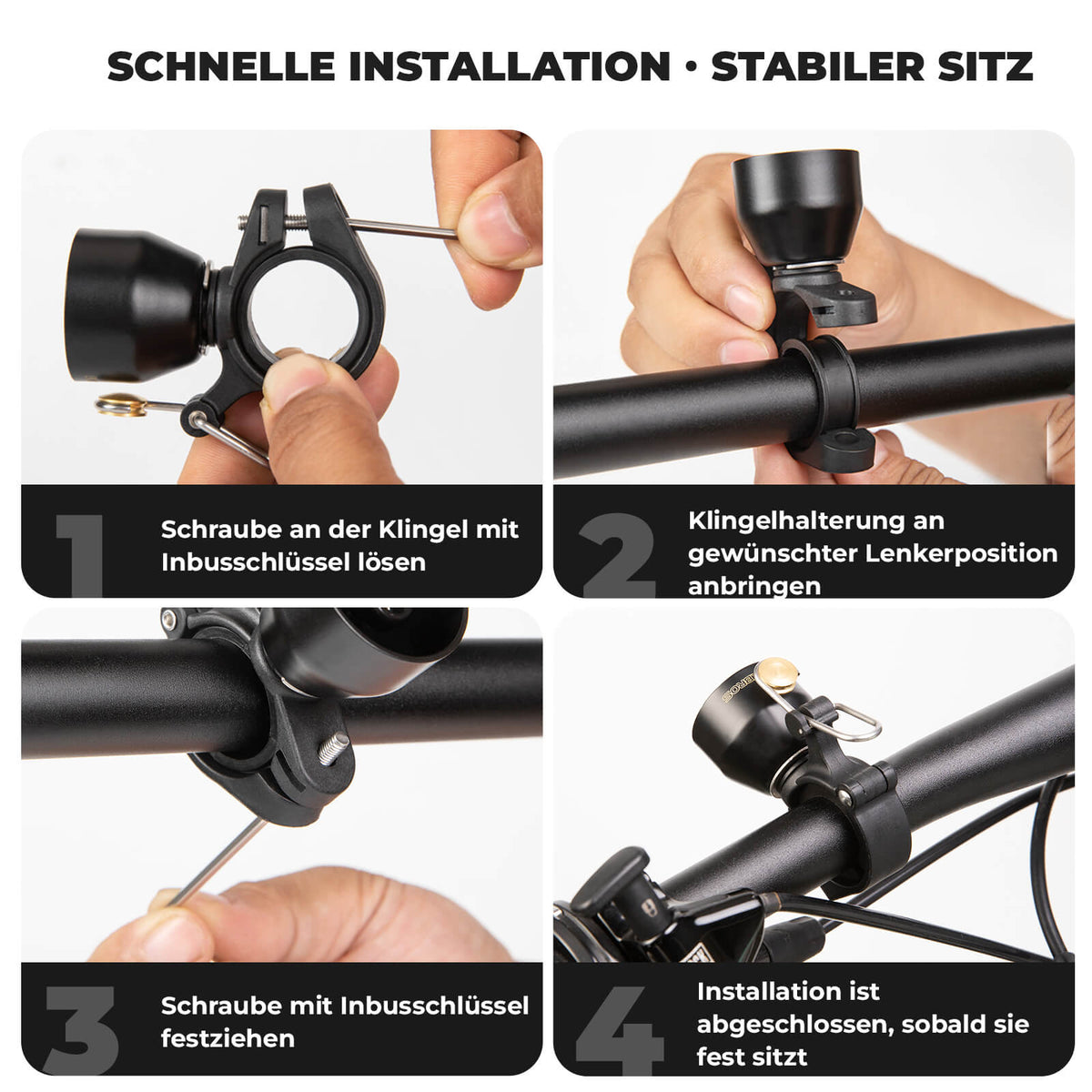 ROCKBROS Campana de Bicicleta Mini 90dB - Aleación de Cobre & Compatibilidad Universal