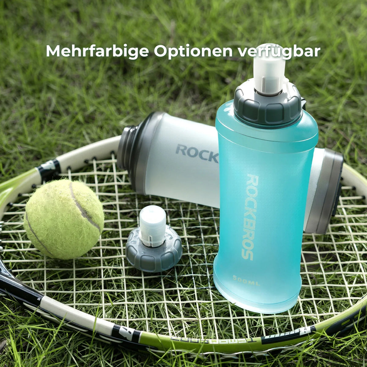ROCKBROS Botella de agua plegable para bicicleta, ligera, libre de BPA