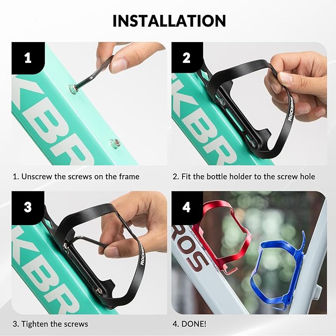 ROCKBROS Portabidones para Bicicleta Soporte para Botellas Portabidón de Aleación de Aluminio aprox. 40g