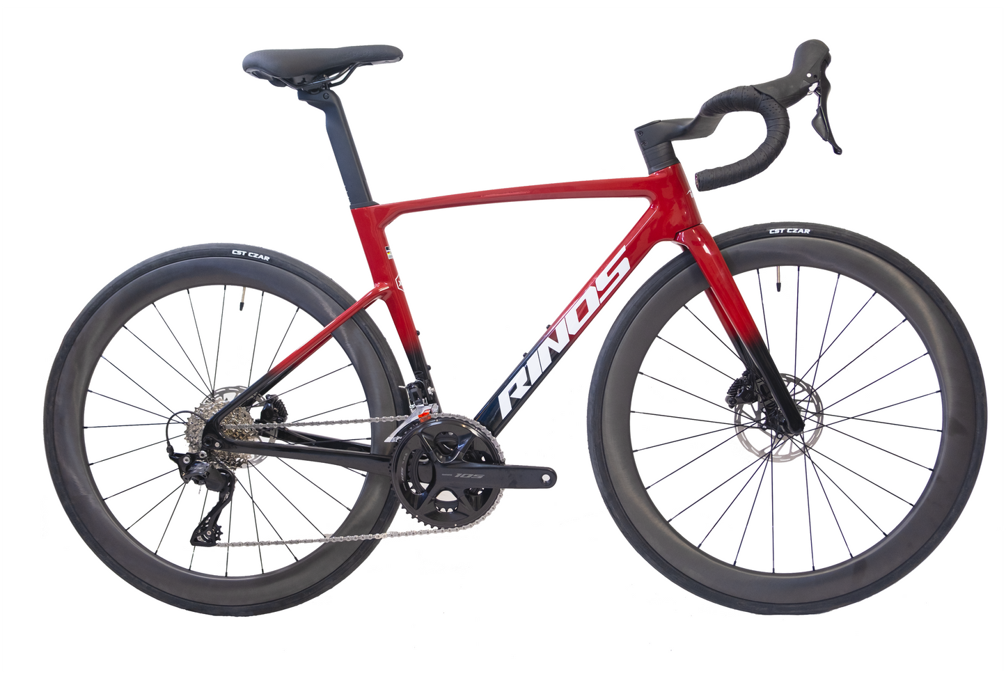 Bicicleta de carretera RINOS con cuadro de fibra de carbono, Odin 4.1, Shimano 105 ST-R7120, 24 marchas