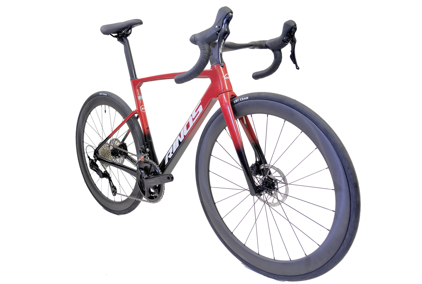 Bicicleta de carretera RINOS con cuadro de fibra de carbono, Odin 4.1, Shimano 105 ST-R7120, 24 marchas