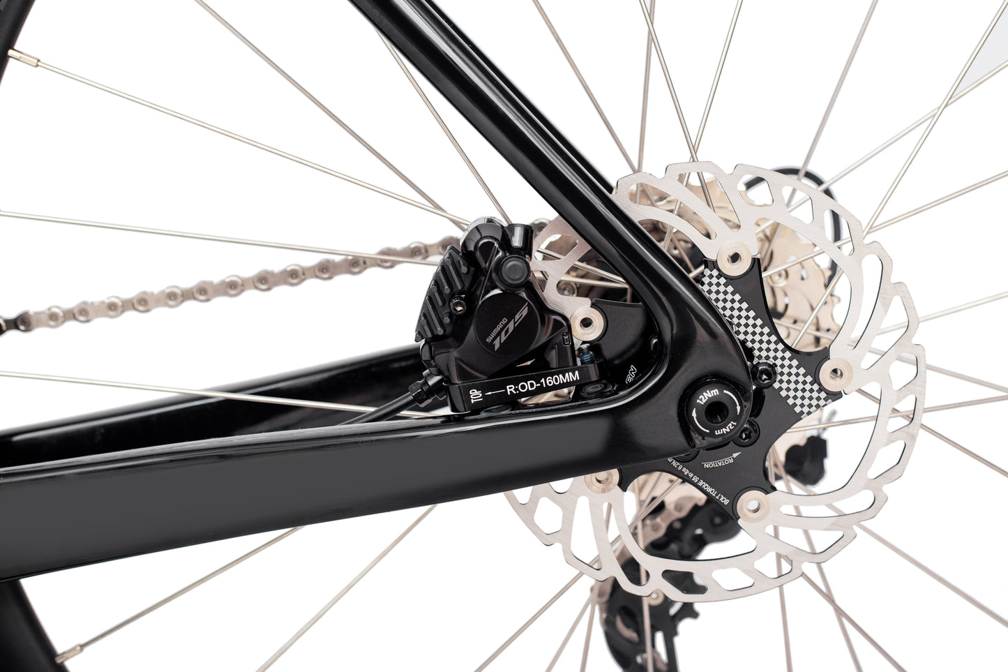 RINOS Bicicleta de carretera de carbono 700C Shimano 105 R7120 24 velocidades Odin4.0