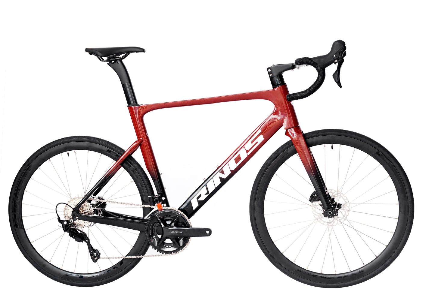 RINOS Bicicleta de carretera de carbono 700C Shimano 105 R7120 24 velocidades Odin4.0