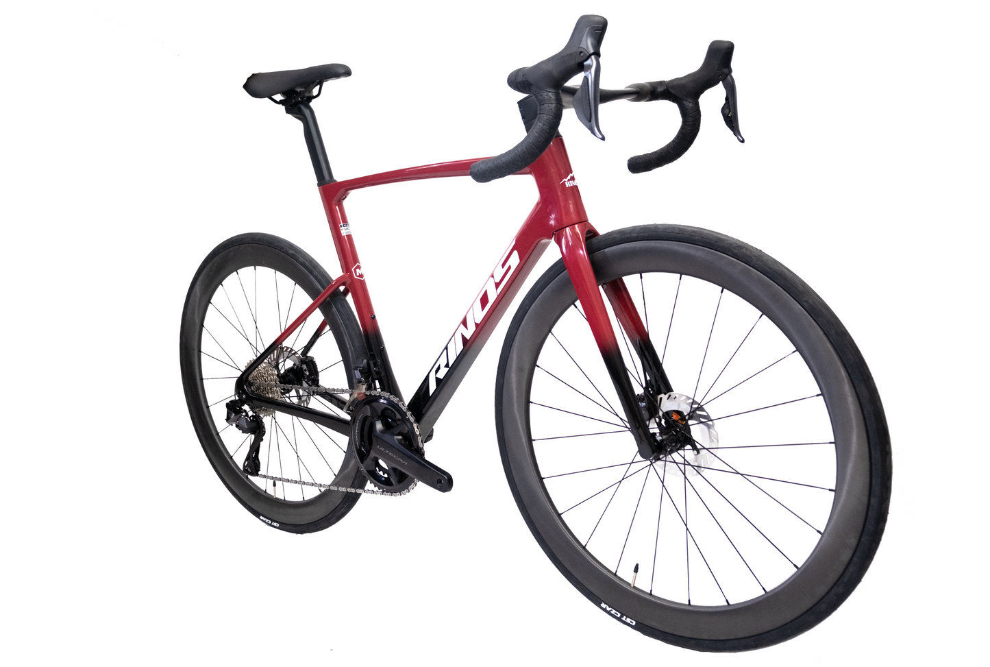 RINOS bicicleta de carretera de carbono Odin 7.1 Shimano Ultegra Di2 roja XS con ruedas de carbono, 24 velocidades
