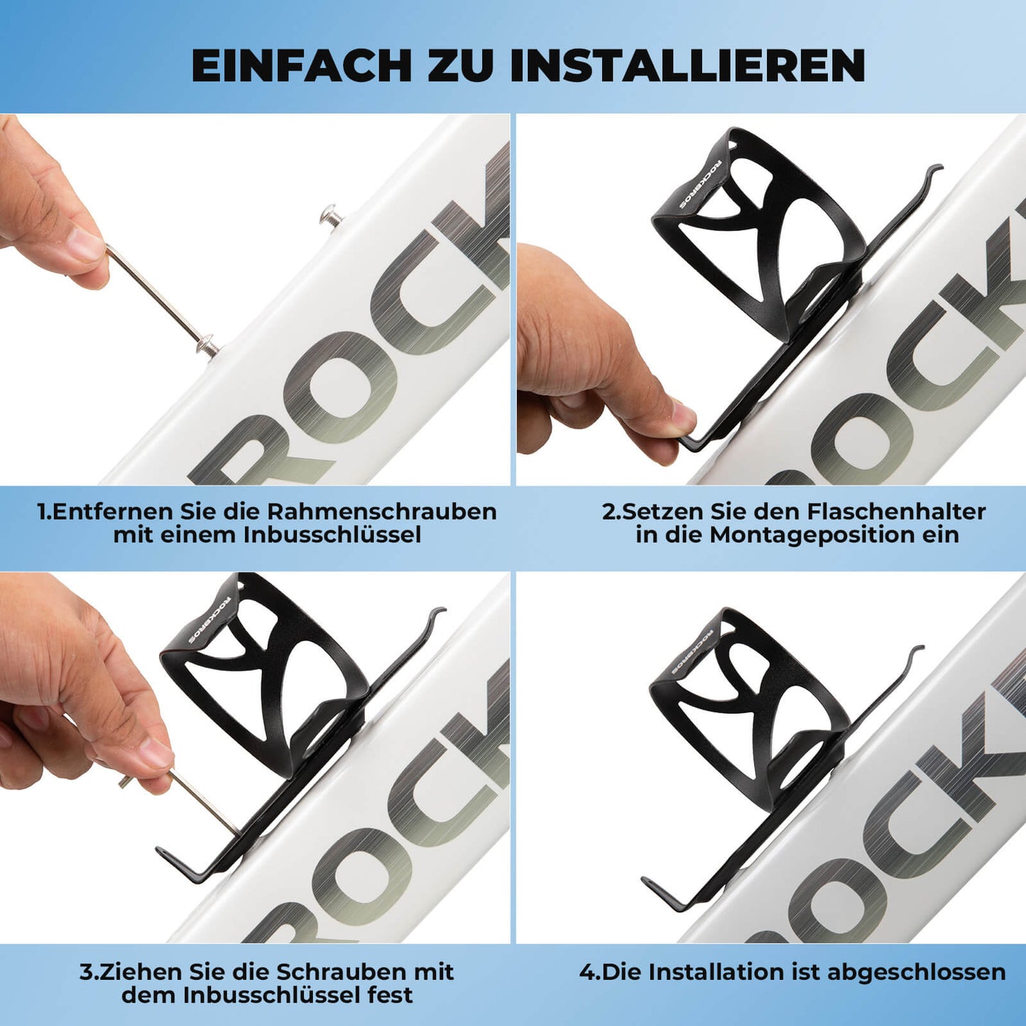 Portabidón ultraligero para bicicleta - aleación de aluminio de 33 g para bicicletas de montaña/carretera ROCKBROS