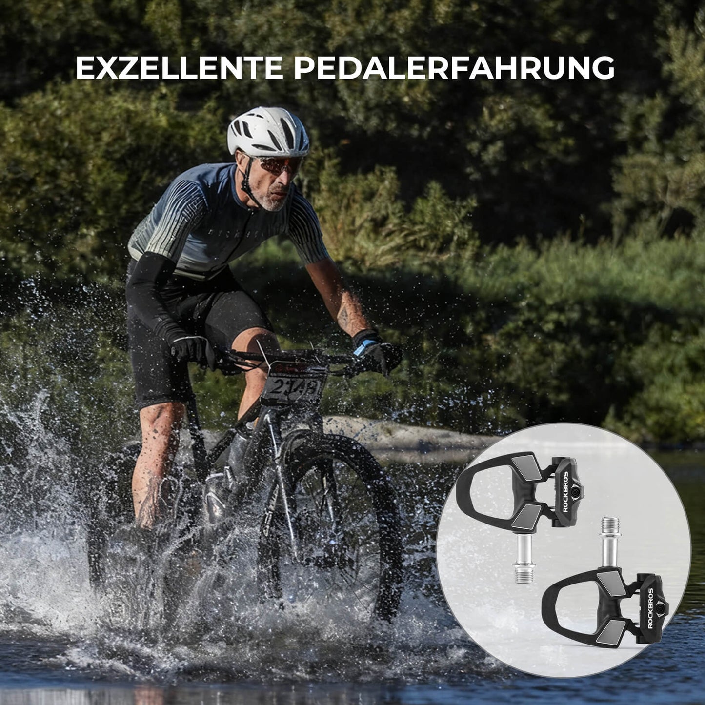 Pedales de bicicleta SPD con tensión ajustable ROCKBROS