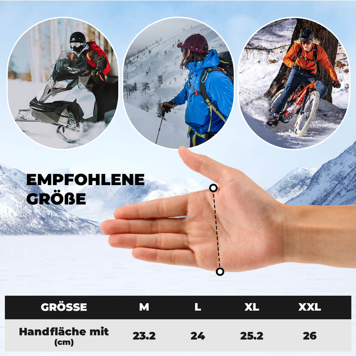 ROCKBROS Guantes de Invierno para Bicicleta Táctiles Cálidos Cortaviento