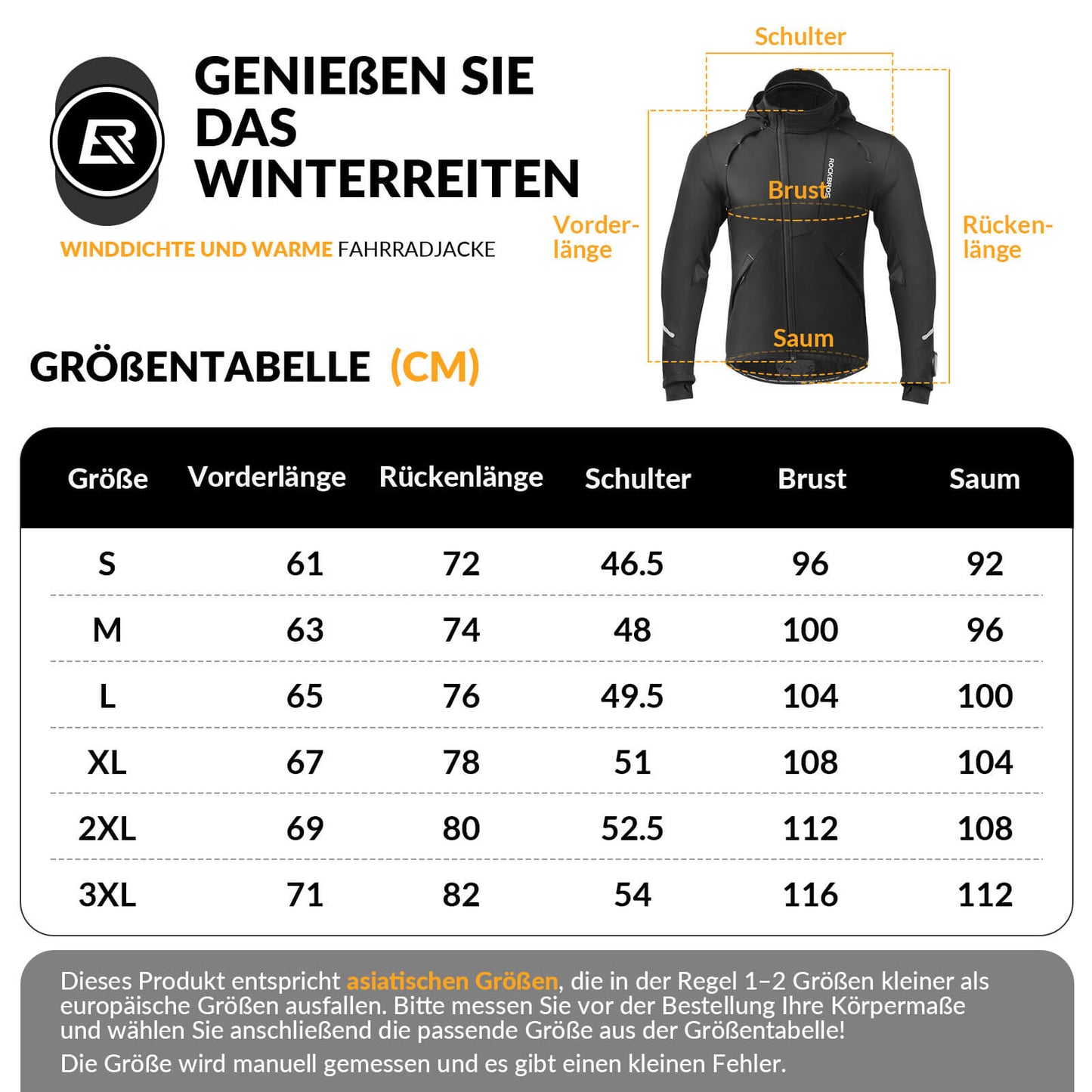 Chaqueta de ciclismo de invierno, resistente al viento, con manejo de pantalla táctil de TPU, ROCKBROS