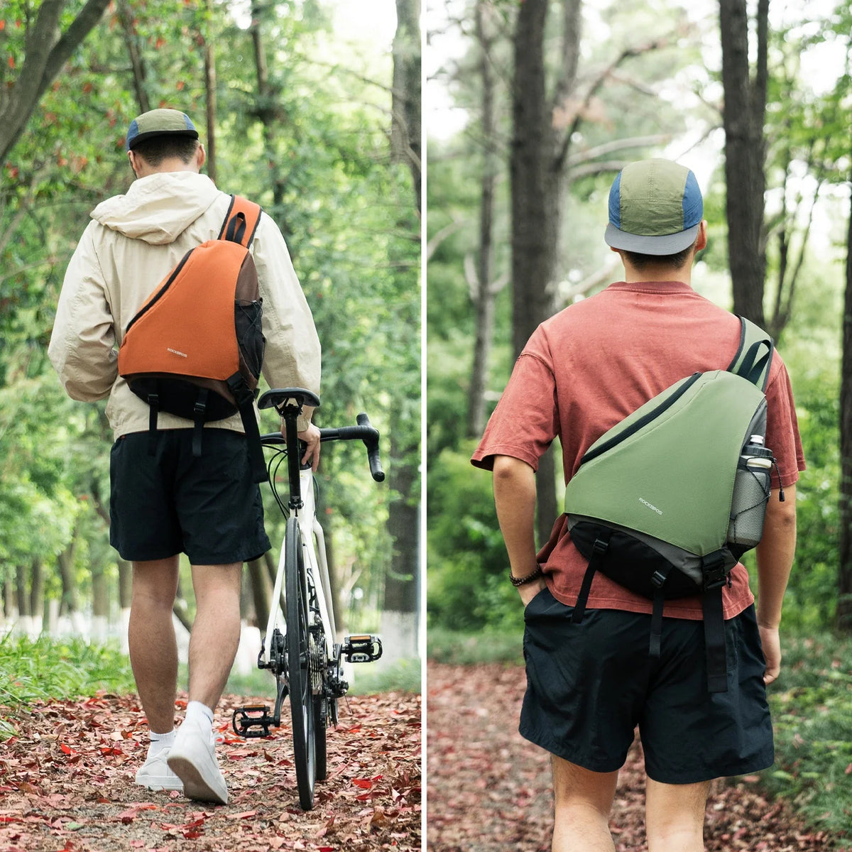 Bolsa de hombro ROCKBROS Grande, Mochila tipo bandolera con cierre magnético, Bolso cruzado