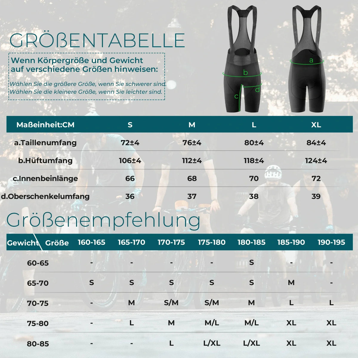 ROCKBROS Culote con Tirantes para Hombres de Bicicleta con Elástico 4D Ergonómico Acolchado