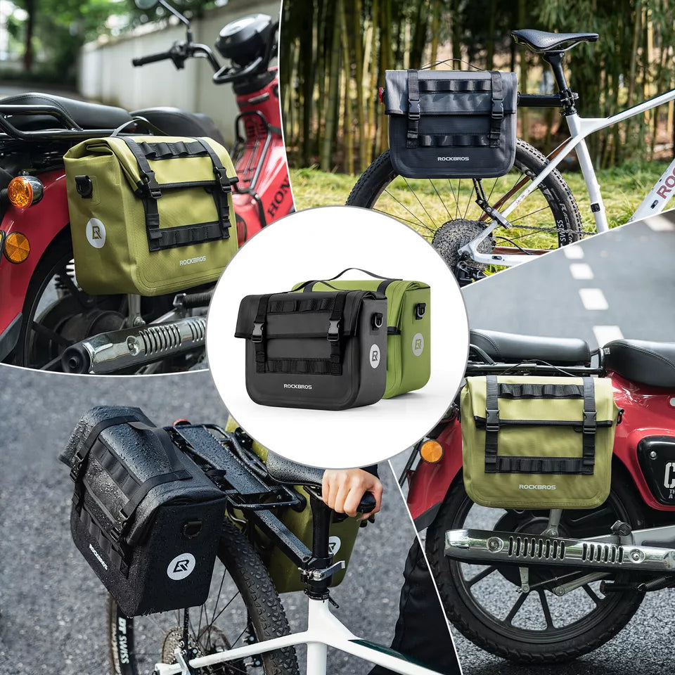 ROCKBROS bolsa de equipaje para bicicleta/moto 600D alforja 9-15L repelente al agua