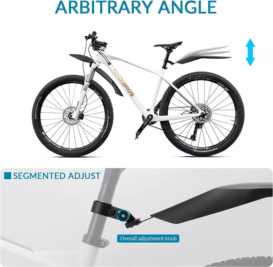 Juego de guardabarros de bicicleta ROCKBROS delantero + guardabarros trasero de bicicleta para MTB de 22-24 pulgadas