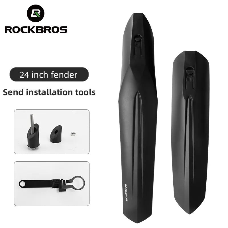 Juego de guardabarros de bicicleta ROCKBROS delantero + guardabarros trasero de bicicleta para MTB de 22-24 pulgadas