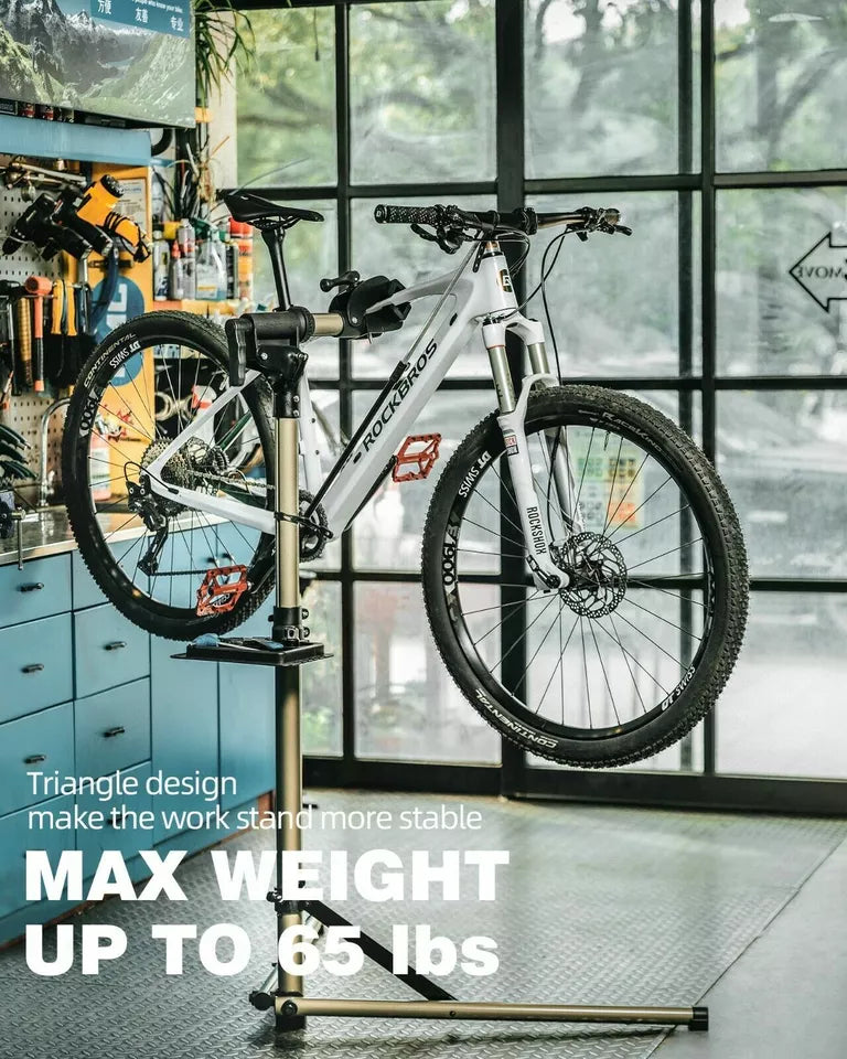 ROCKBROS Soporte de reparación de bicicletas de aluminio, soporte de reparación, máx.
