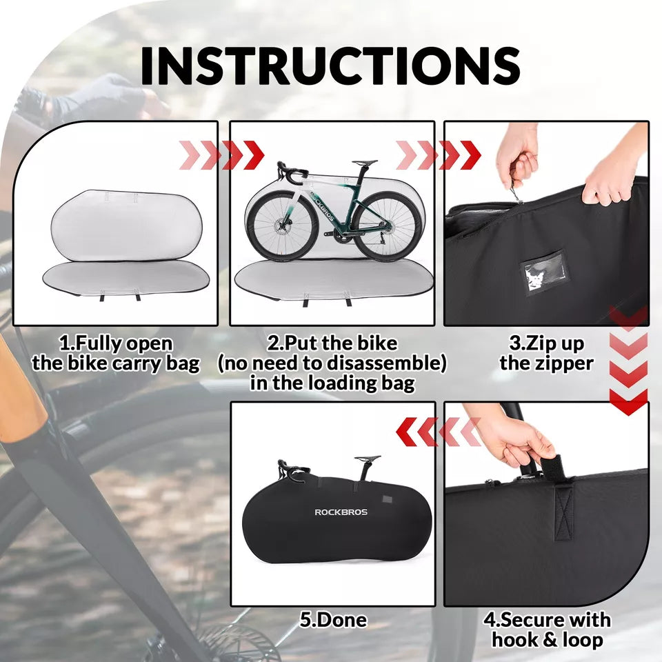 Bolsa de transporte de bicicleta ROCKBROS para 1 bicicleta de hasta 26 pulgadas bolsa de almacenamiento MTB