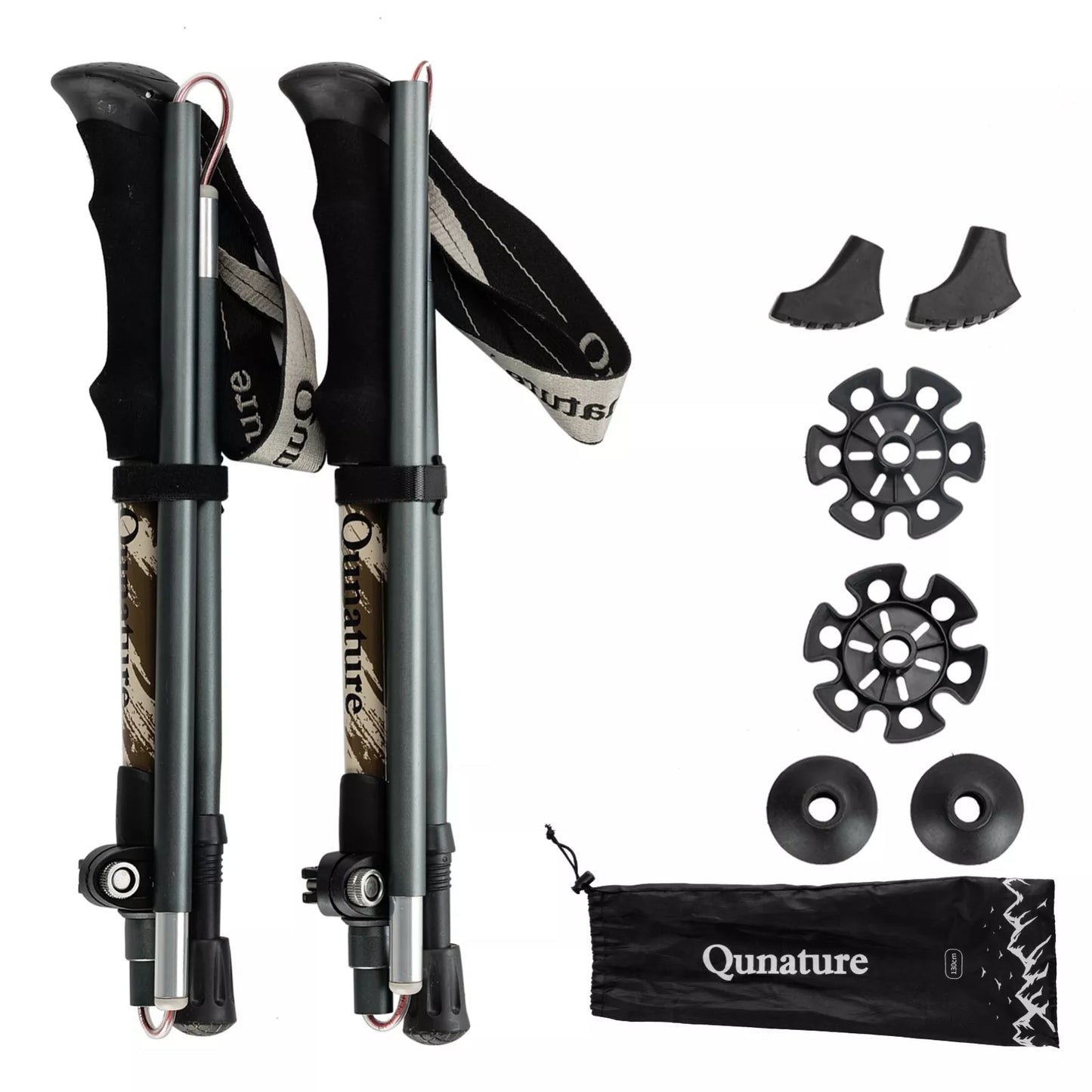 Bastones de trekking Qunature bastones de senderismo 7075 aluminio 130cm