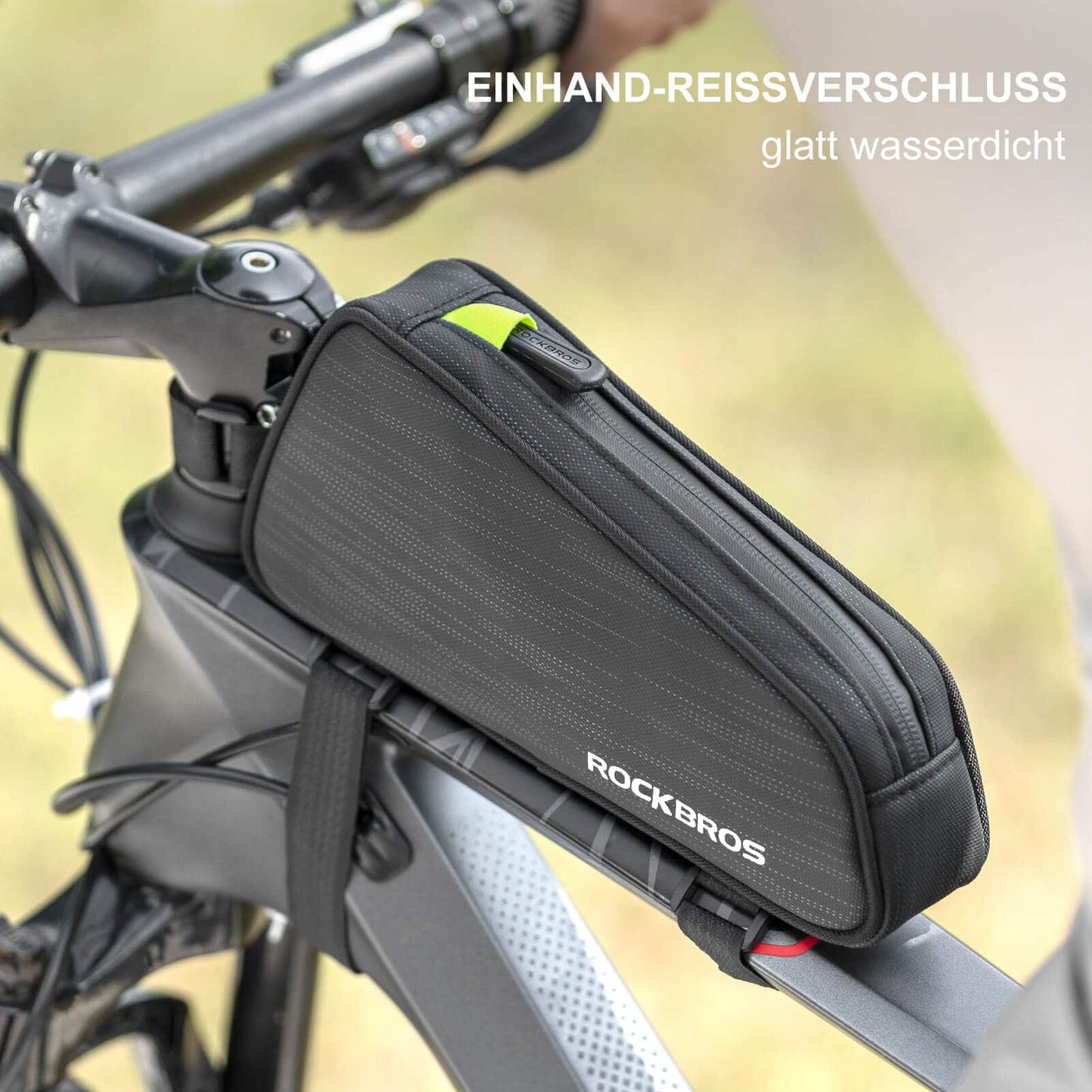 Bolsa para tubo superior/sillín de bicicleta de 1,1 L con compartimentos interiores ROCKBROS