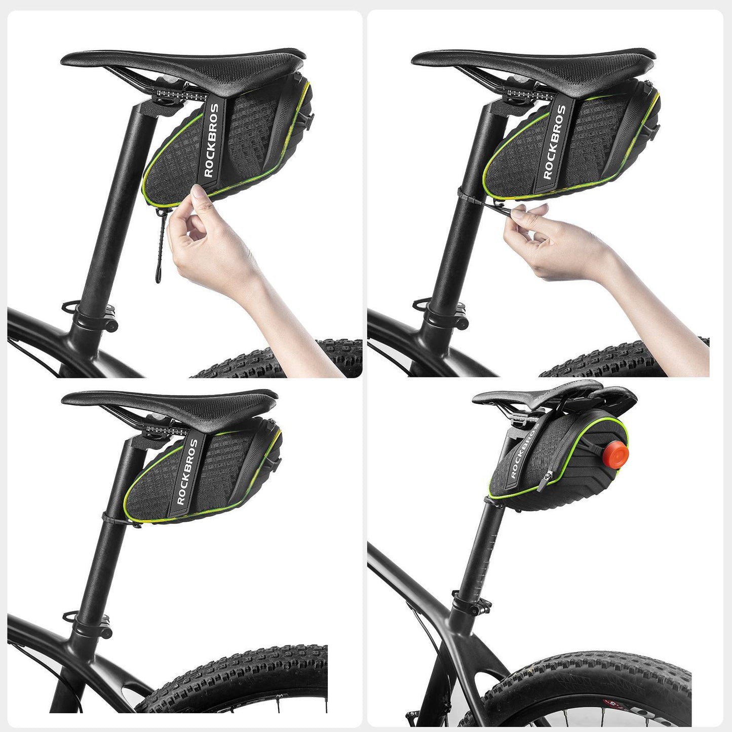Bolsa para herramientas de alforjas de bicicleta con bandas reflectantes 1L ROCKBROS