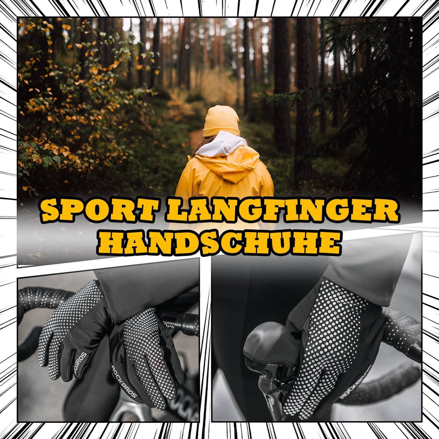 Guantes de ciclismo Pantalla táctil Guantes de ciclismo A prueba de viento ROCKBROS