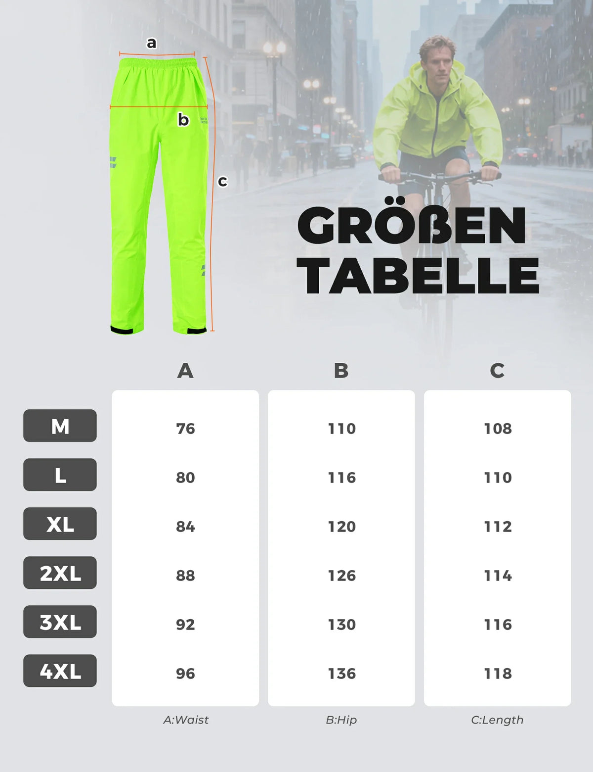 ROCKBROS Pantalón largo de ciclismo para hombre, impermeable