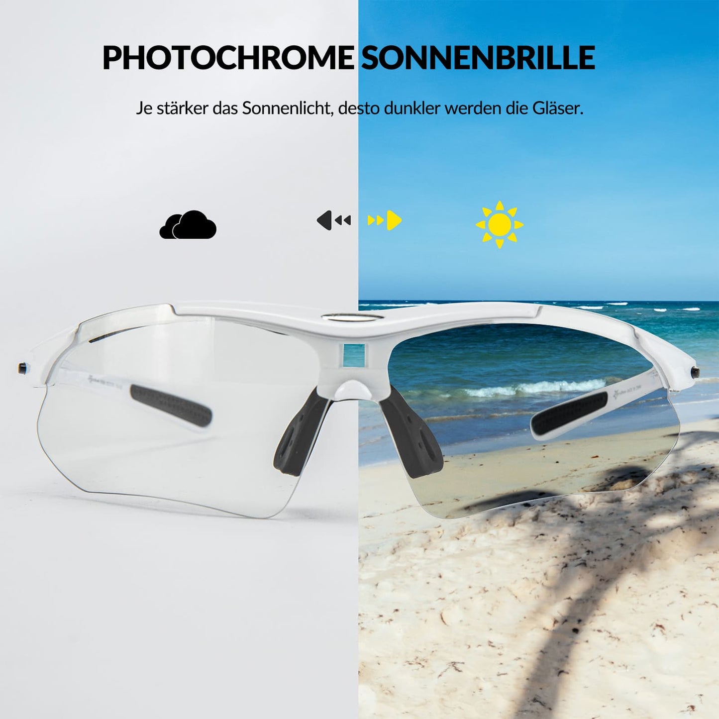 Gafas deportivas fotocromáticas con diadema elástica intercambiable ROCKBROS