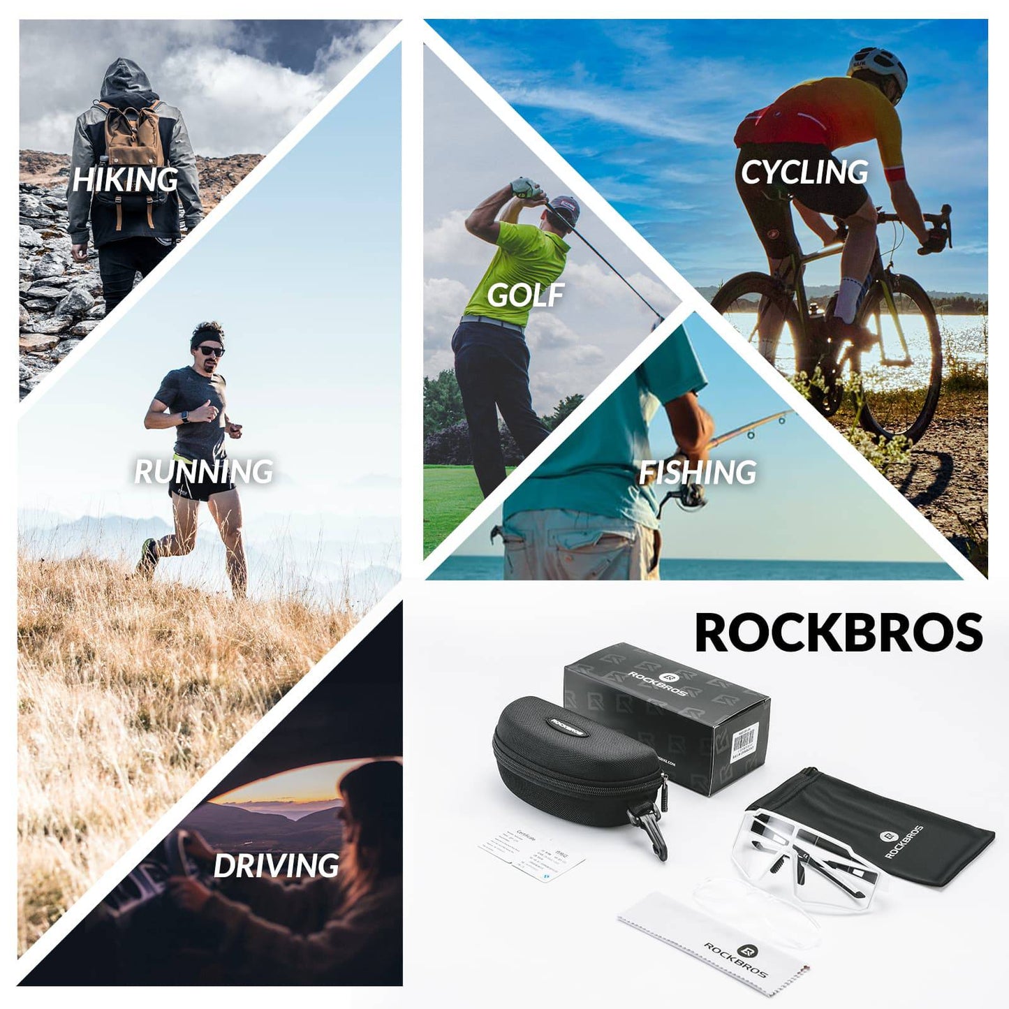Gafas de sol polarizadas para ciclismo, gafas de sol deportivas para deportes al aire libre, ROCKBROS