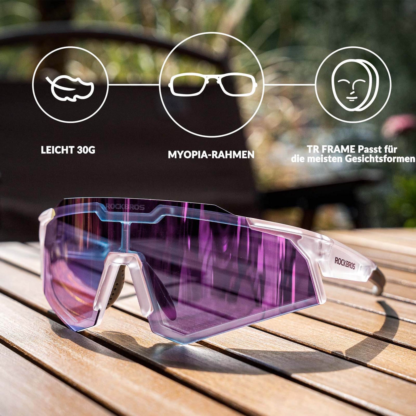 Gafas de sol, gafas de ciclismo, autofotográficas, para exteriores, protección UV400, ROCKBROS