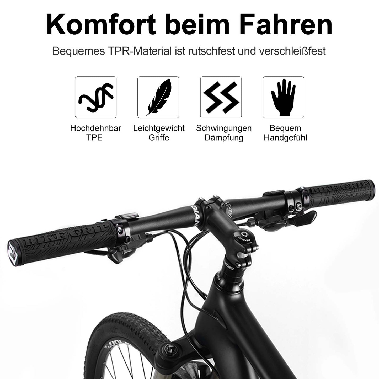 Puños de bicicleta de goma ultraligeros con diseño de bloqueo de aluminio de ROCKBROS