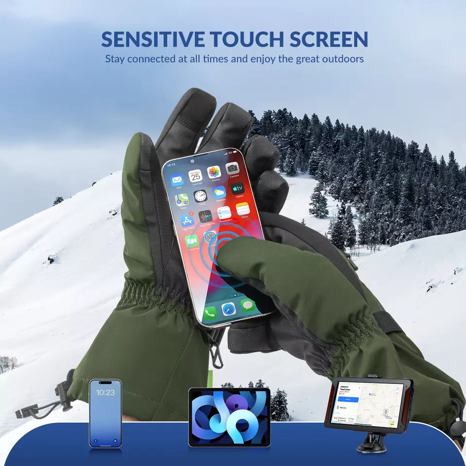 Qunature Guantes de Invierno para Esquí/Nieve a Prueba de Viento para Bicicleta/Motocicleta XS-XL