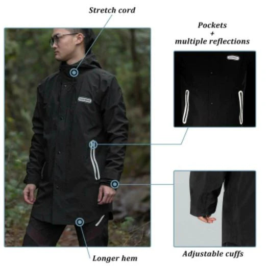 ROCKBROS Chubasquero Impermeable Cortaviento Mujer Hombre