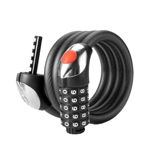 ROCKBROS candado de bicicleta 120cm/180 cm con combinación de 5 piezas acero