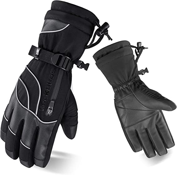 ROCKBROS Guantes de invierno Cálido Cortaviento para Esquí Snowboard -20 grados