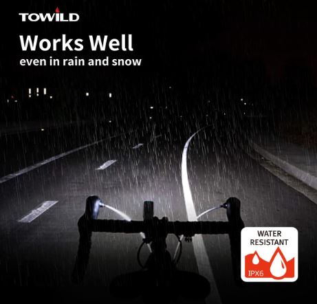 TOWILD CL1200 Garmin/GoPro 1200 lúmenes 4000mAh Batería impermeable Luz de bicicleta para viajeros