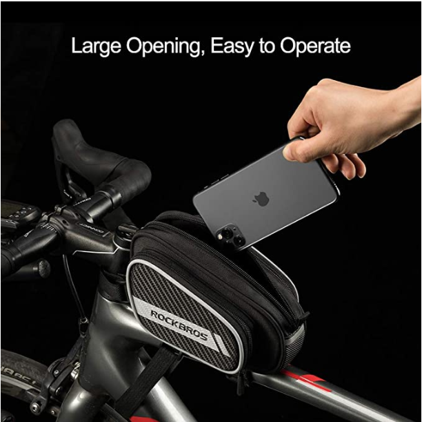 ROCKBROS 006-1BK Bolsa para marco de bicicleta reflectante 1.8L