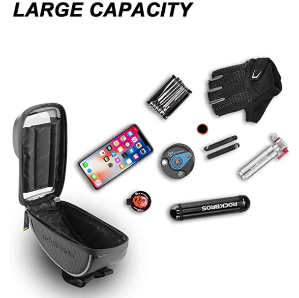 ROCKBROS 010-4BK Bolsa de manillar Funda impermeable para teléfono móvil de hasta 6,0 pulgadas