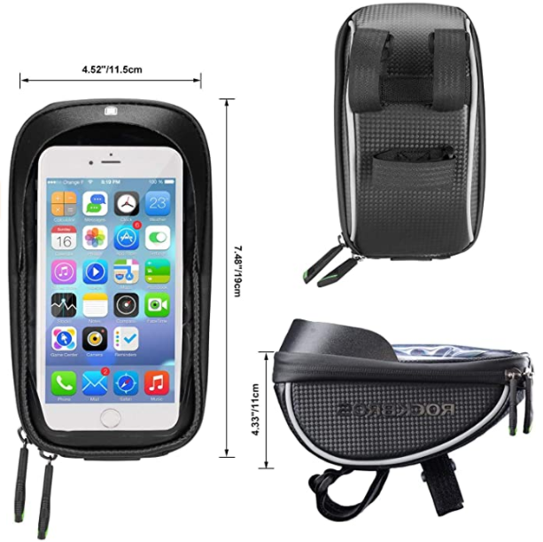 ROCKBROS 010-4BK Bolsa de manillar Funda impermeable para teléfono móvil de hasta 6,0 pulgadas
