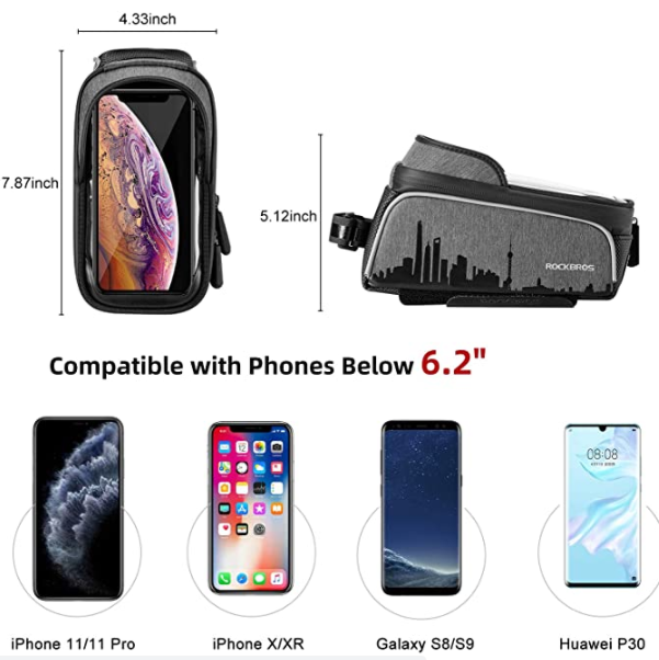 ROCKBROS 017-5 Bolsa impermeable para teléfono móvil de hasta 6,5 pulgadas
