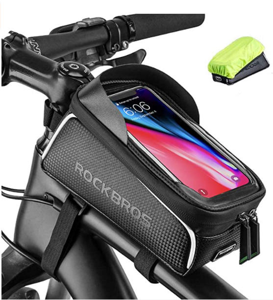 ROCKBROS 017 Bolsa de marco de bicicleta resistente al agua para teléfonos móviles de hasta 6,5 pulgadas