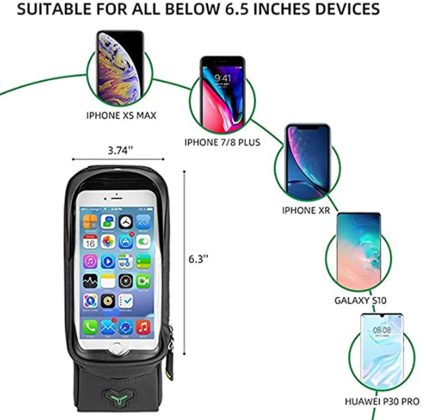 ROCKBROS 029 Bolsa de marco para bicicleta Funda impermeable para teléfono móvil con pantalla táctil de hasta 5.8 pulgadas