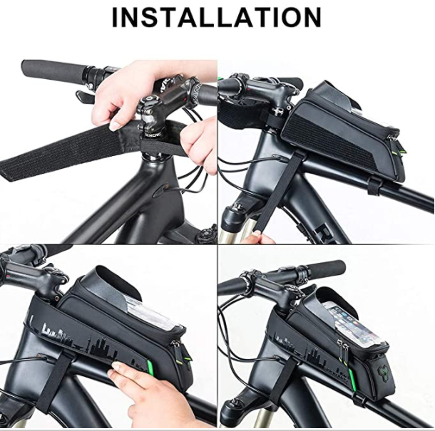 ROCKBROS 029 Bolsa de marco para bicicleta Funda impermeable para teléfono móvil con pantalla táctil de hasta 5.8 pulgadas